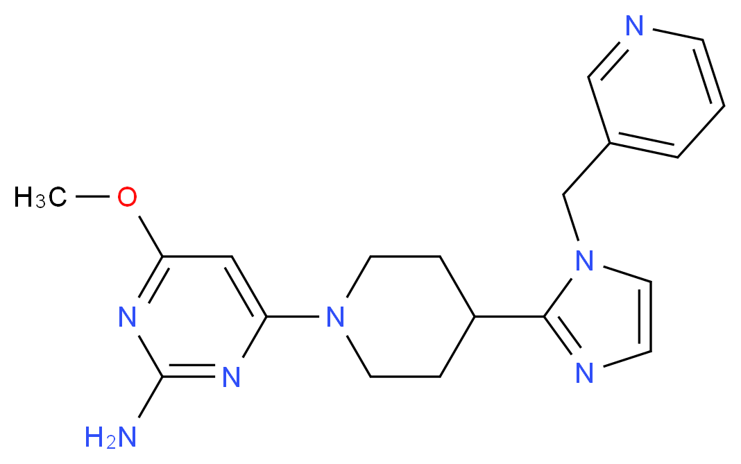 4-methoxy-6-{4-[1-(3-pyridinylmethyl)-1H-imidazol-2-yl]-1-piperidinyl}-2-pyrimidinamine_Molecular_structure_CAS_)