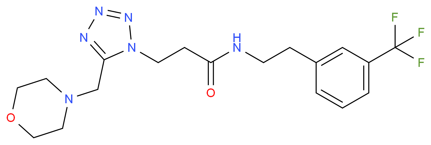 3-[5-(4-morpholinylmethyl)-1H-tetrazol-1-yl]-N-{2-[3-(trifluoromethyl)phenyl]ethyl}propanamide_Molecular_structure_CAS_)
