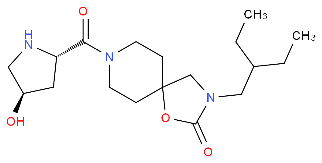 3-(2-ethylbutyl)-8-[(4R)-4-hydroxy-L-prolyl]-1-oxa-3,8-diazaspiro[4.5]decan-2-one_Molecular_structure_CAS_)
