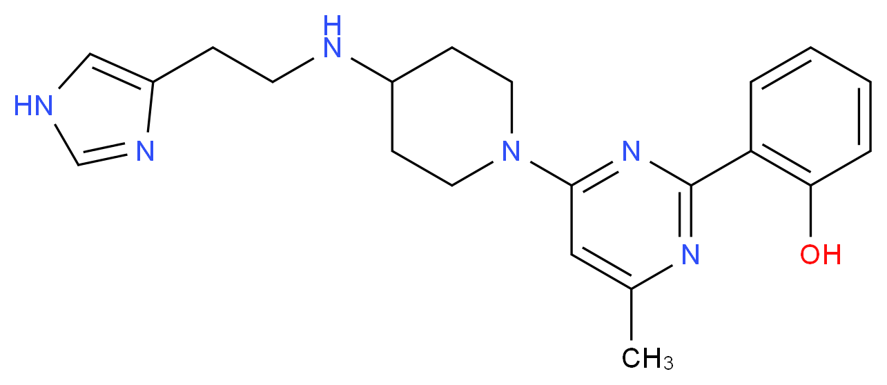 2-[4-(4-{[2-(1H-imidazol-4-yl)ethyl]amino}piperidin-1-yl)-6-methylpyrimidin-2-yl]phenol_Molecular_structure_CAS_)