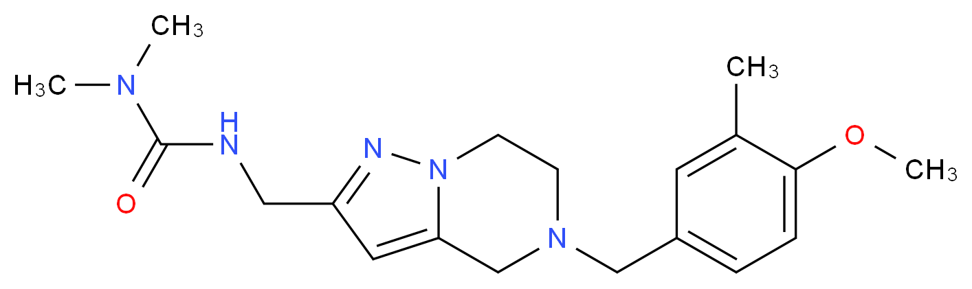 N'-{[5-(4-methoxy-3-methylbenzyl)-4,5,6,7-tetrahydropyrazolo[1,5-a]pyrazin-2-yl]methyl}-N,N-dimethylurea_Molecular_structure_CAS_)