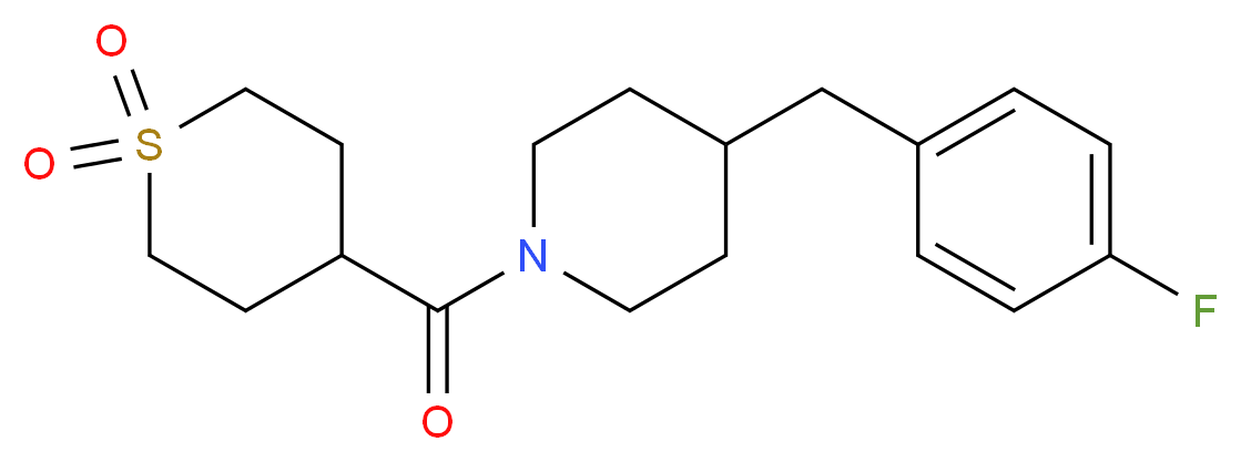 1-[(1,1-dioxidotetrahydro-2H-thiopyran-4-yl)carbonyl]-4-(4-fluorobenzyl)piperidine_Molecular_structure_CAS_)