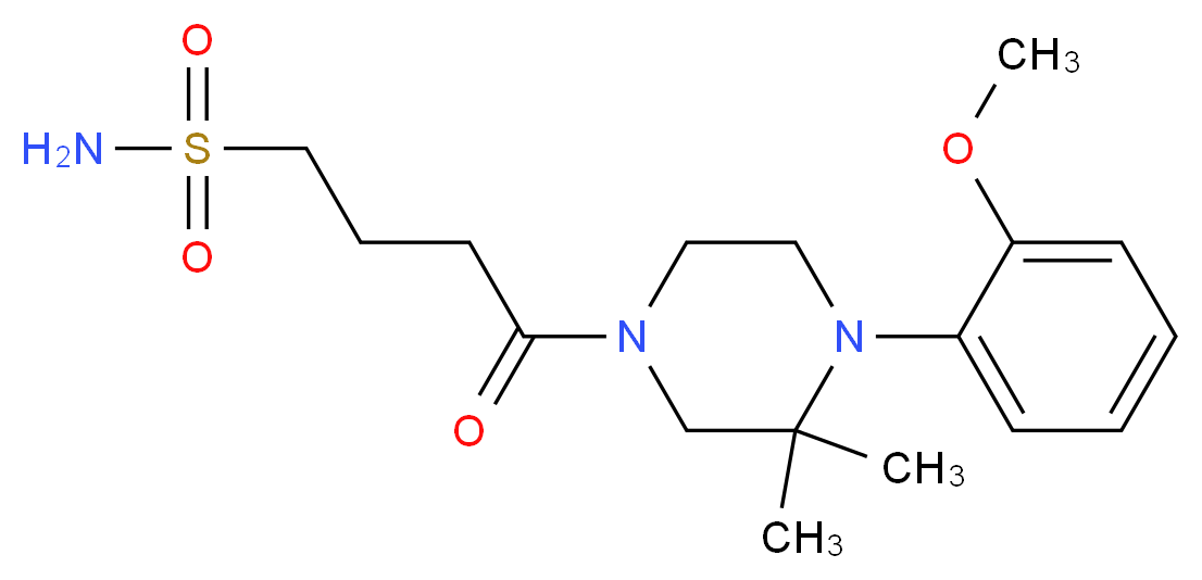 4-[4-(2-methoxyphenyl)-3,3-dimethyl-1-piperazinyl]-4-oxo-1-butanesulfonamide_Molecular_structure_CAS_)