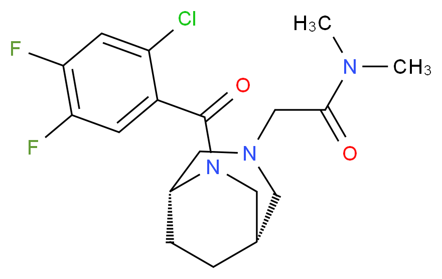 2-[(1S*,5R*)-6-(2-chloro-4,5-difluorobenzoyl)-3,6-diazabicyclo[3.2.2]non-3-yl]-N,N-dimethylacetamide_Molecular_structure_CAS_)