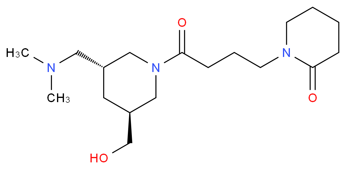 1-{4-[(3R*,5S*)-3-[(dimethylamino)methyl]-5-(hydroxymethyl)-1-piperidinyl]-4-oxobutyl}-2-piperidinone_Molecular_structure_CAS_)
