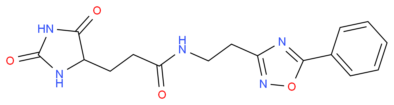 3-(2,5-dioxo-4-imidazolidinyl)-N-[2-(5-phenyl-1,2,4-oxadiazol-3-yl)ethyl]propanamide_Molecular_structure_CAS_)