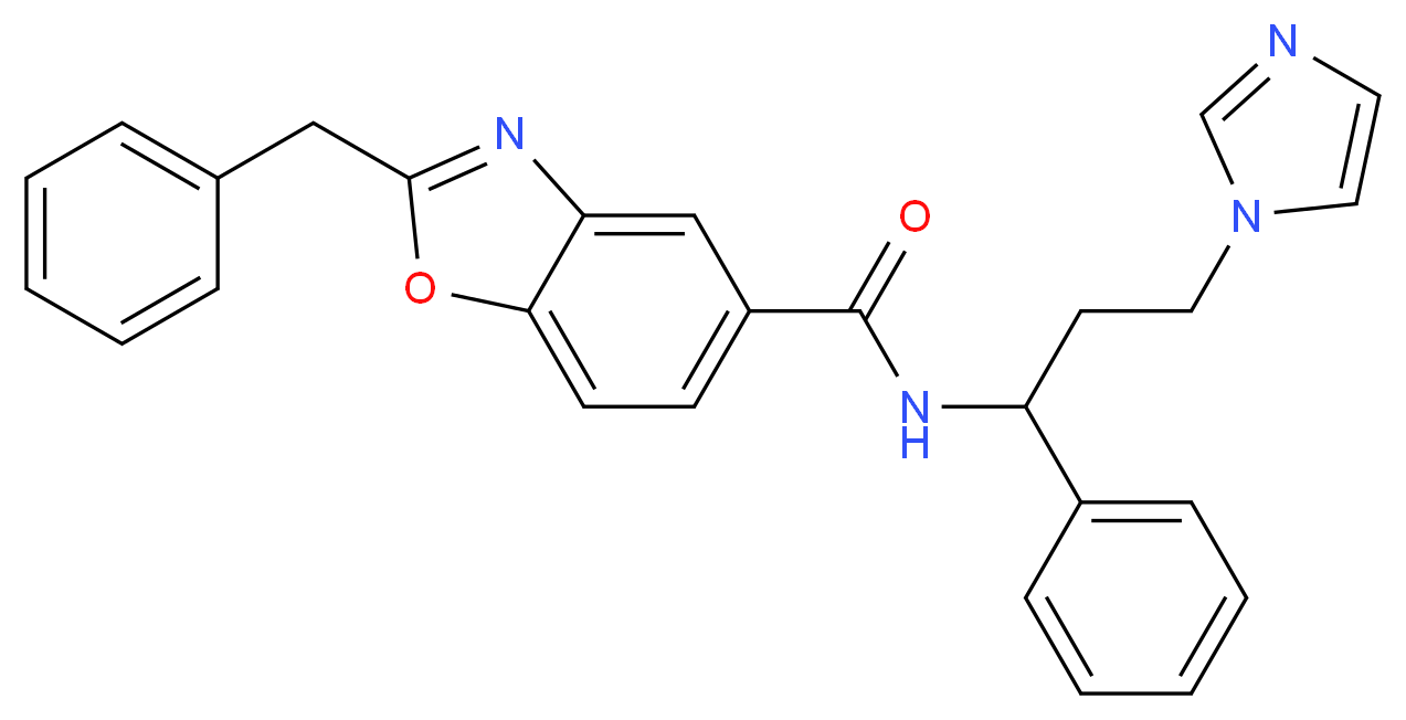 2-benzyl-N-[3-(1H-imidazol-1-yl)-1-phenylpropyl]-1,3-benzoxazole-5-carboxamide_Molecular_structure_CAS_)