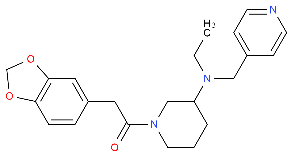 1-(1,3-benzodioxol-5-ylacetyl)-N-ethyl-N-(4-pyridinylmethyl)-3-piperidinamine_Molecular_structure_CAS_)