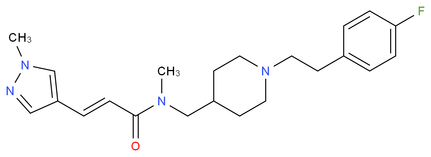 (2E)-N-({1-[2-(4-fluorophenyl)ethyl]-4-piperidinyl}methyl)-N-methyl-3-(1-methyl-1H-pyrazol-4-yl)acrylamide_Molecular_structure_CAS_)