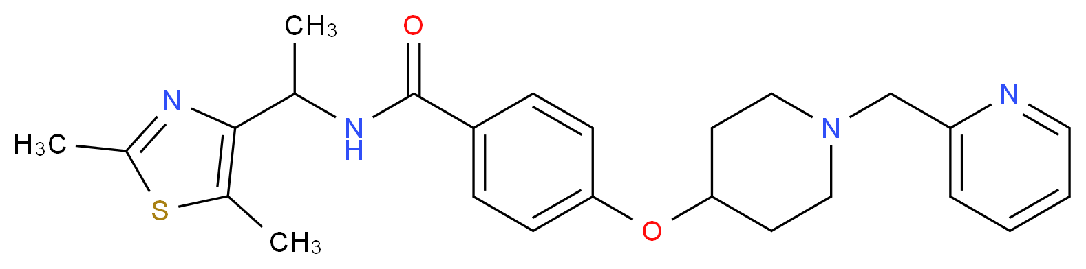 N-[1-(2,5-dimethyl-1,3-thiazol-4-yl)ethyl]-4-{[1-(2-pyridinylmethyl)-4-piperidinyl]oxy}benzamide_Molecular_structure_CAS_)