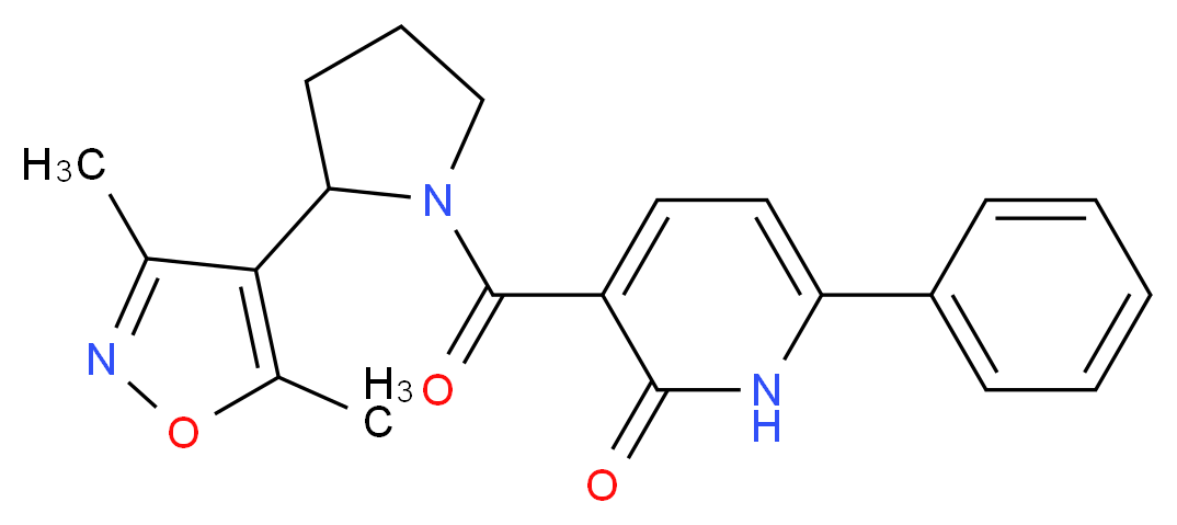 3-{[2-(3,5-dimethyl-4-isoxazolyl)-1-pyrrolidinyl]carbonyl}-6-phenyl-2(1H)-pyridinone_Molecular_structure_CAS_)