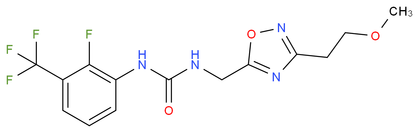 N-[2-fluoro-3-(trifluoromethyl)phenyl]-N'-{[3-(2-methoxyethyl)-1,2,4-oxadiazol-5-yl]methyl}urea_Molecular_structure_CAS_)