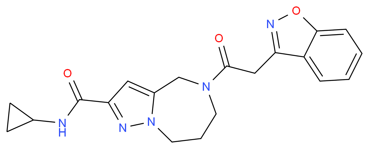 5-(1,2-benzisoxazol-3-ylacetyl)-N-cyclopropyl-5,6,7,8-tetrahydro-4H-pyrazolo[1,5-a][1,4]diazepine-2-carboxamide_Molecular_structure_CAS_)