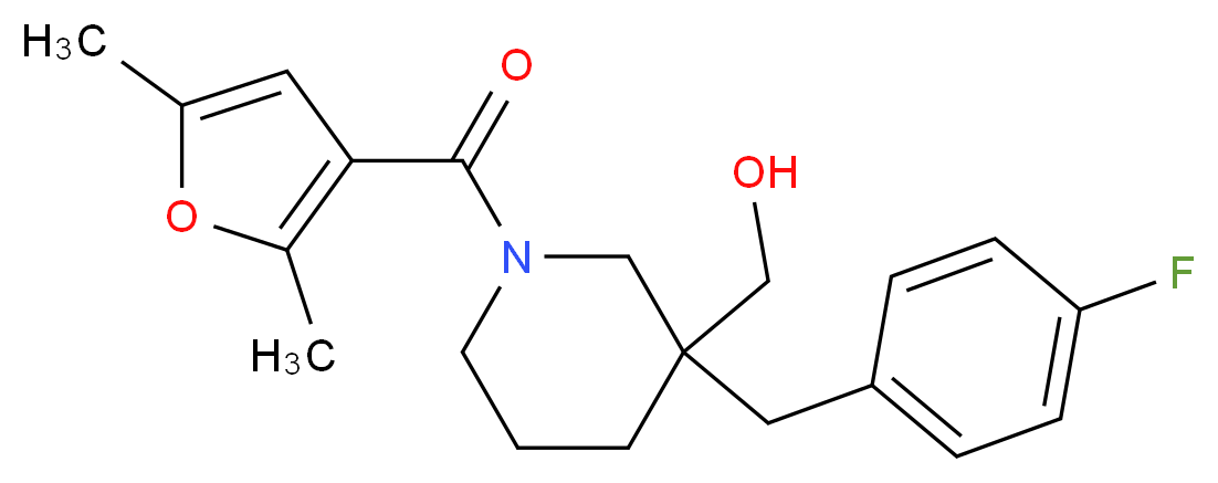 [1-(2,5-dimethyl-3-furoyl)-3-(4-fluorobenzyl)-3-piperidinyl]methanol_Molecular_structure_CAS_)