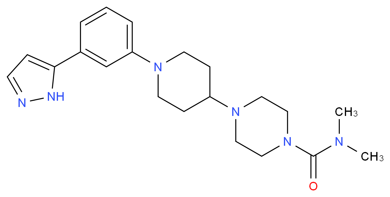 N,N-dimethyl-4-{1-[3-(1H-pyrazol-5-yl)phenyl]-4-piperidinyl}-1-piperazinecarboxamide_Molecular_structure_CAS_)