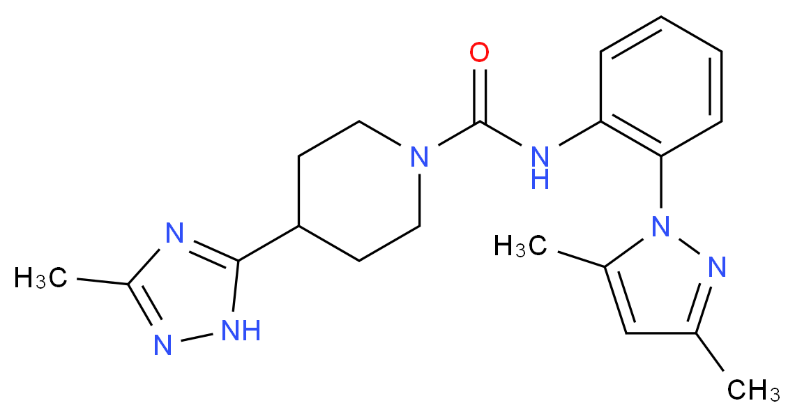 N-[2-(3,5-dimethyl-1H-pyrazol-1-yl)phenyl]-4-(3-methyl-1H-1,2,4-triazol-5-yl)piperidine-1-carboxamide_Molecular_structure_CAS_)