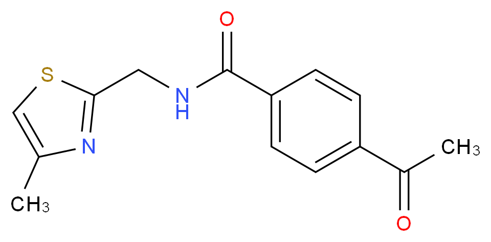4-acetyl-N-[(4-methyl-1,3-thiazol-2-yl)methyl]benzamide_Molecular_structure_CAS_)