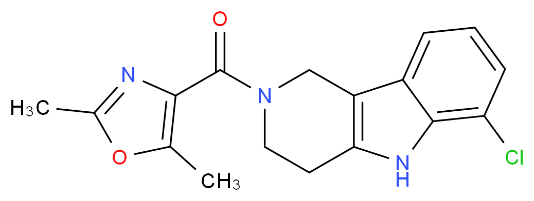 6-chloro-2-[(2,5-dimethyl-1,3-oxazol-4-yl)carbonyl]-2,3,4,5-tetrahydro-1H-pyrido[4,3-b]indole_Molecular_structure_CAS_)