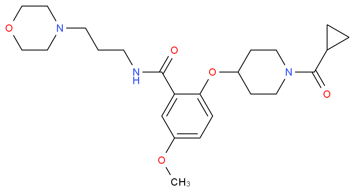 2-{[1-(cyclopropylcarbonyl)-4-piperidinyl]oxy}-5-methoxy-N-[3-(4-morpholinyl)propyl]benzamide_Molecular_structure_CAS_)