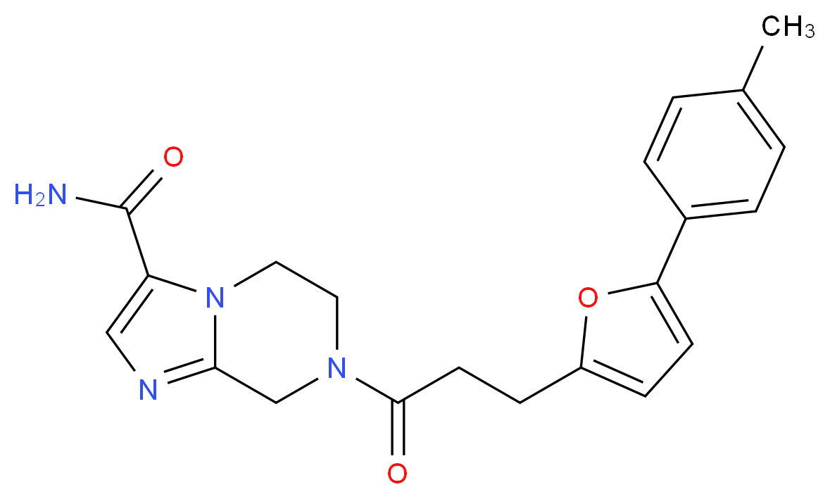 7-{3-[5-(4-methylphenyl)-2-furyl]propanoyl}-5,6,7,8-tetrahydroimidazo[1,2-a]pyrazine-3-carboxamide_Molecular_structure_CAS_)