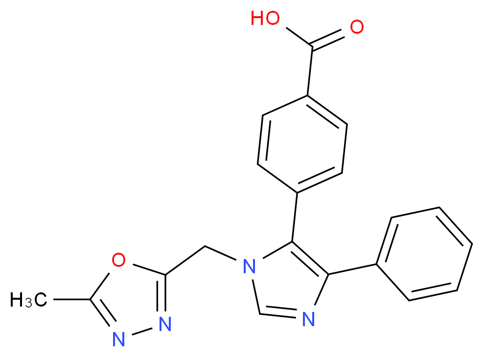 4-{1-[(5-methyl-1,3,4-oxadiazol-2-yl)methyl]-4-phenyl-1H-imidazol-5-yl}benzoic acid_Molecular_structure_CAS_)