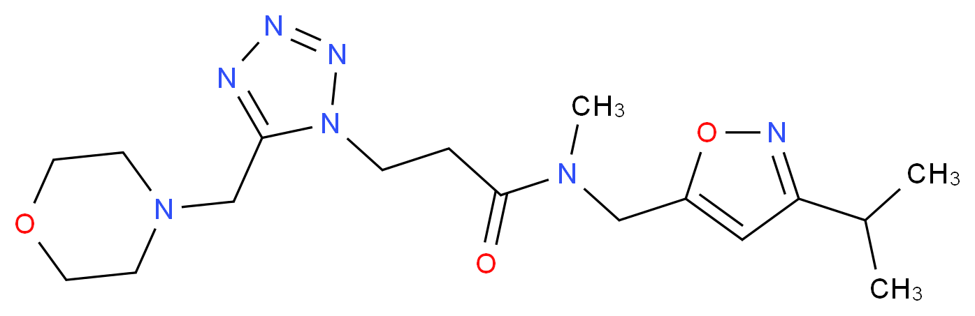 N-[(3-isopropylisoxazol-5-yl)methyl]-N-methyl-3-[5-(morpholin-4-ylmethyl)-1H-tetrazol-1-yl]propanamide_Molecular_structure_CAS_)
