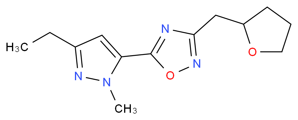 5-(3-ethyl-1-methyl-1H-pyrazol-5-yl)-3-(tetrahydro-2-furanylmethyl)-1,2,4-oxadiazole_Molecular_structure_CAS_)