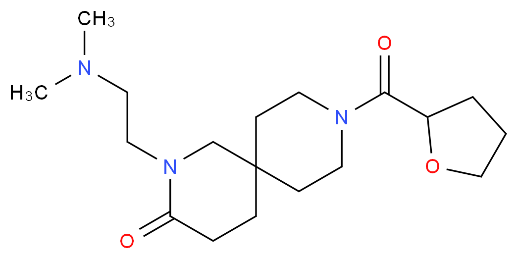 2-[2-(dimethylamino)ethyl]-9-(tetrahydro-2-furanylcarbonyl)-2,9-diazaspiro[5.5]undecan-3-one_Molecular_structure_CAS_)