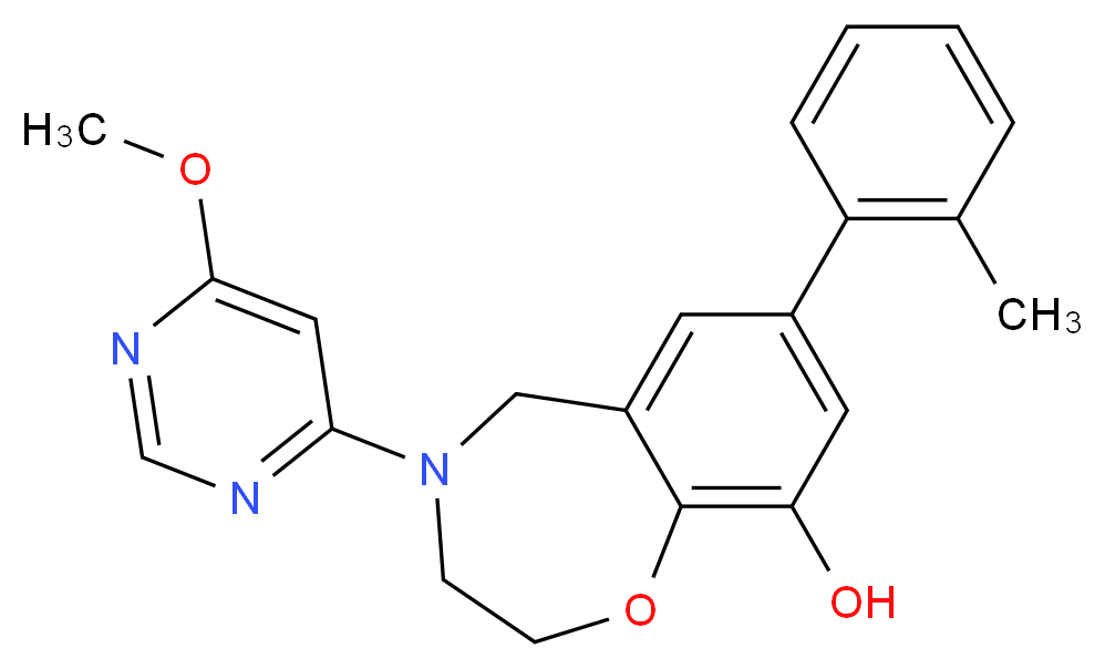 4-(6-methoxypyrimidin-4-yl)-7-(2-methylphenyl)-2,3,4,5-tetrahydro-1,4-benzoxazepin-9-ol_Molecular_structure_CAS_)