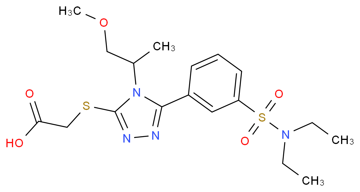 [5-(3-Diethylsulfamoyl-phenyl)-4-(2-methoxy-1-methyl-ethyl)-4H-[1,2,4]triazol-3-ylsulfanyl]-acetic acid_Molecular_structure_CAS_)