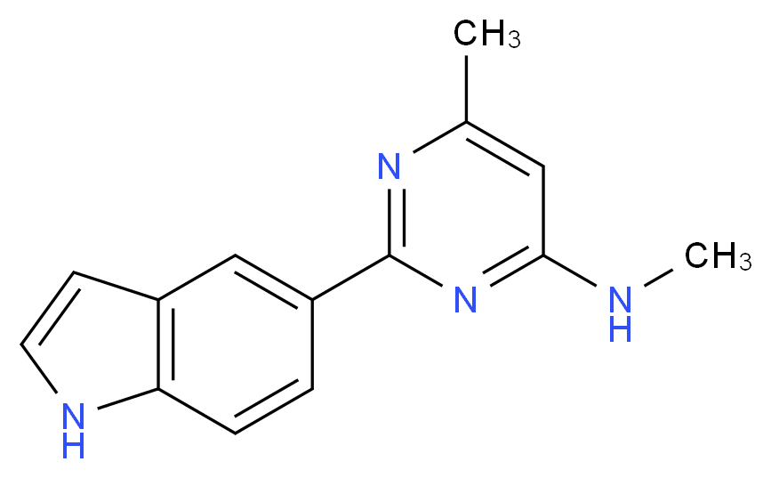 2-(1H-indol-5-yl)-N,6-dimethylpyrimidin-4-amine_Molecular_structure_CAS_)