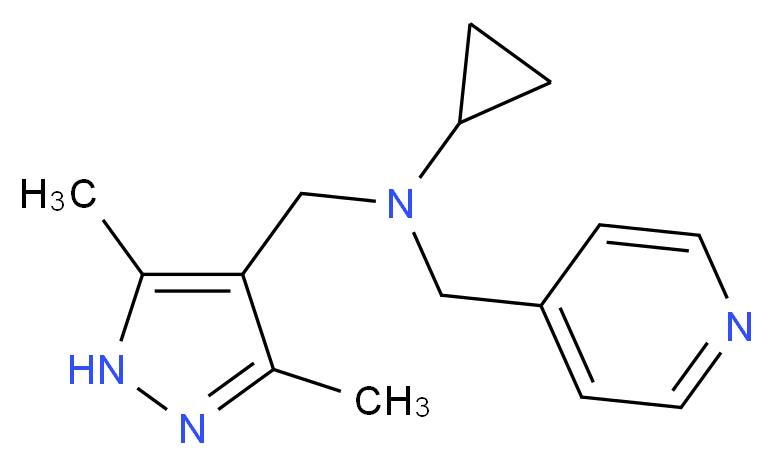 N-[(3,5-dimethyl-1H-pyrazol-4-yl)methyl]-N-(pyridin-4-ylmethyl)cyclopropanamine_Molecular_structure_CAS_)