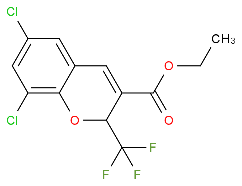 Ethyl 6,8-dichloro-2-(trifluoromethyl)-2H-chromene-3-carboxylate_Molecular_structure_CAS_)