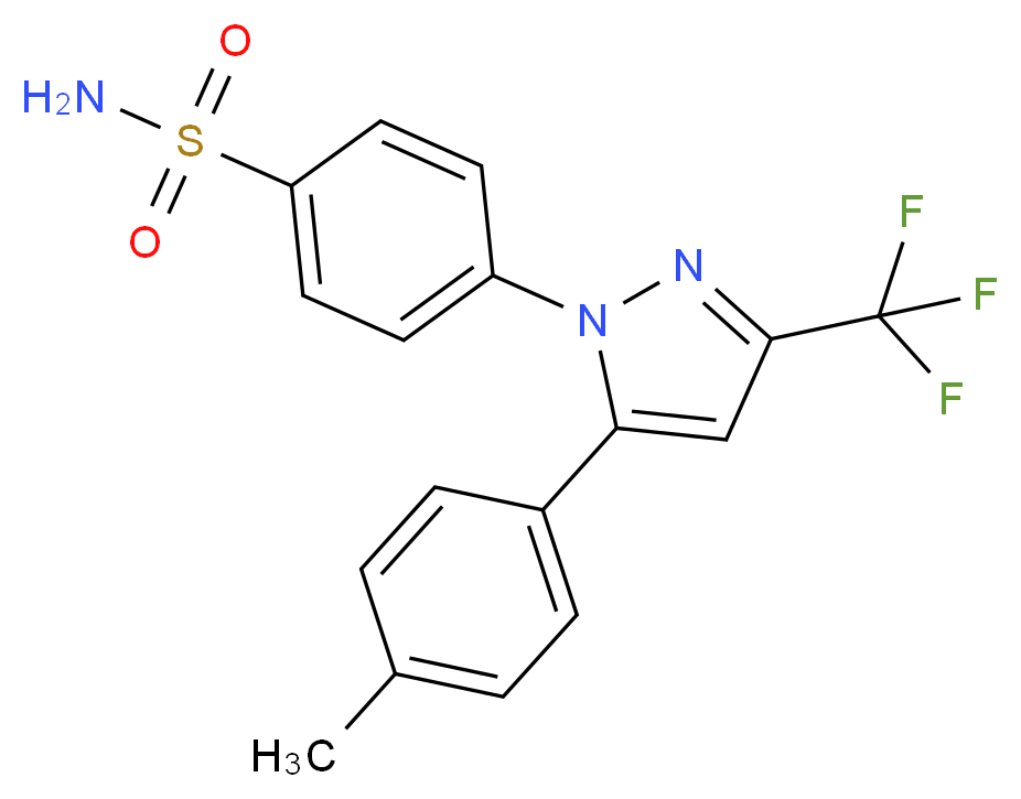 4-(5-(p-tolyl)-3-(trifluoromethyl)-1H-pyrazol-1-yl)benzenesulfonamide_Molecular_structure_CAS_)