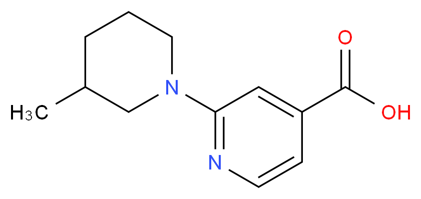 2-(3-METHYLPIPERIDIN-1-YL)-ISONICOTINIC ACID_Molecular_structure_CAS_883544-59-0)