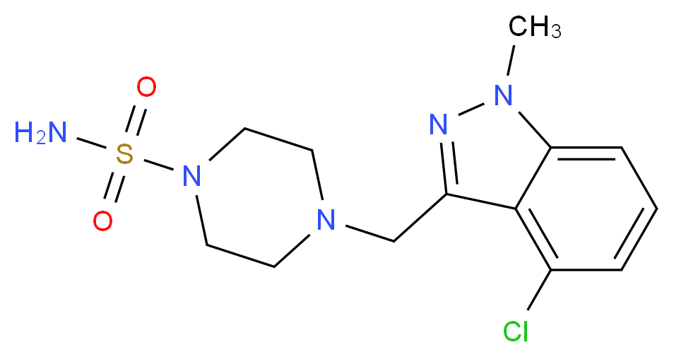 4-[(4-chloro-1-methyl-1H-indazol-3-yl)methyl]piperazine-1-sulfonamide_Molecular_structure_CAS_)