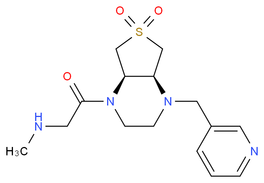 2-[(4aS*,7aR*)-6,6-dioxido-4-(3-pyridinylmethyl)hexahydrothieno[3,4-b]pyrazin-1(2H)-yl]-N-methyl-2-oxoethanamine_Molecular_structure_CAS_)