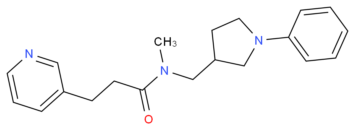N-methyl-N-[(1-phenyl-3-pyrrolidinyl)methyl]-3-(3-pyridinyl)propanamide_Molecular_structure_CAS_)