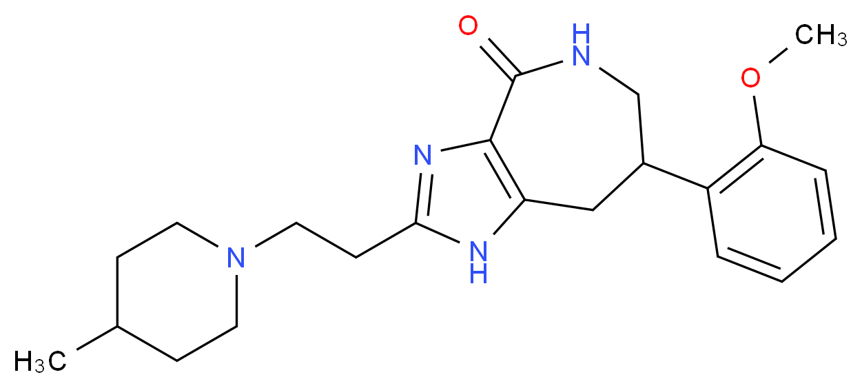 7-(2-methoxyphenyl)-2-[2-(4-methylpiperidin-1-yl)ethyl]-5,6,7,8-tetrahydroimidazo[4,5-c]azepin-4(1H)-one_Molecular_structure_CAS_)