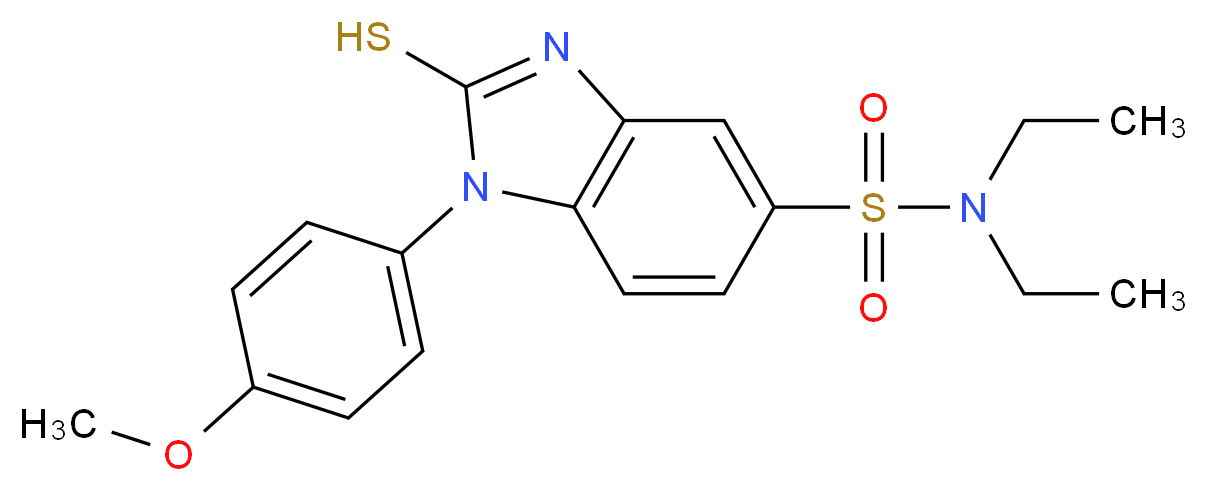 2-Mercapto-1-(4-methoxy-phenyl)-1H-benzoimidazole-5-sulfonic acid diethylamide_Molecular_structure_CAS_)
