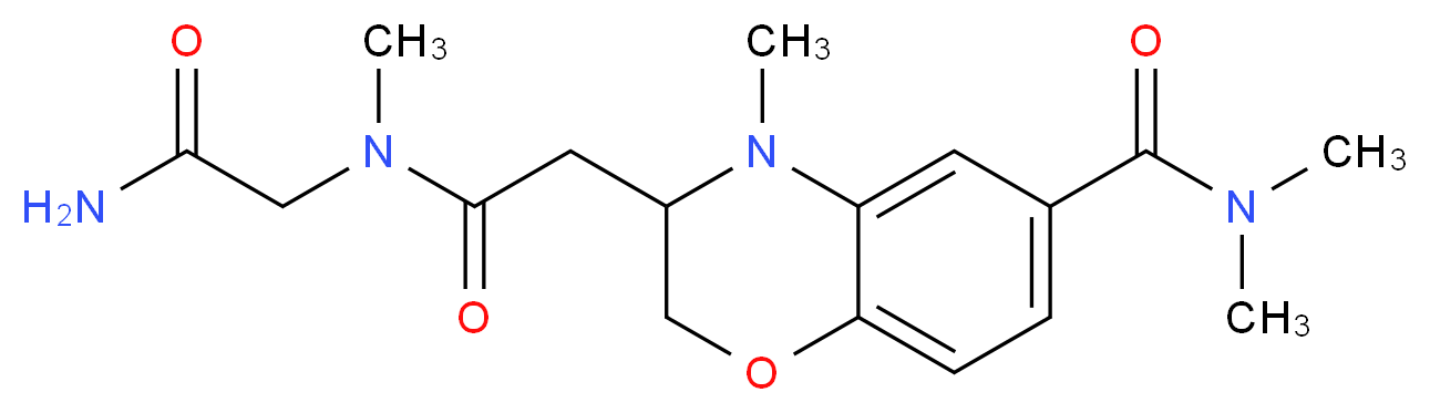 3-{2-[(2-amino-2-oxoethyl)(methyl)amino]-2-oxoethyl}-N,N,4-trimethyl-3,4-dihydro-2H-1,4-benzoxazine-6-carboxamide_Molecular_structure_CAS_)
