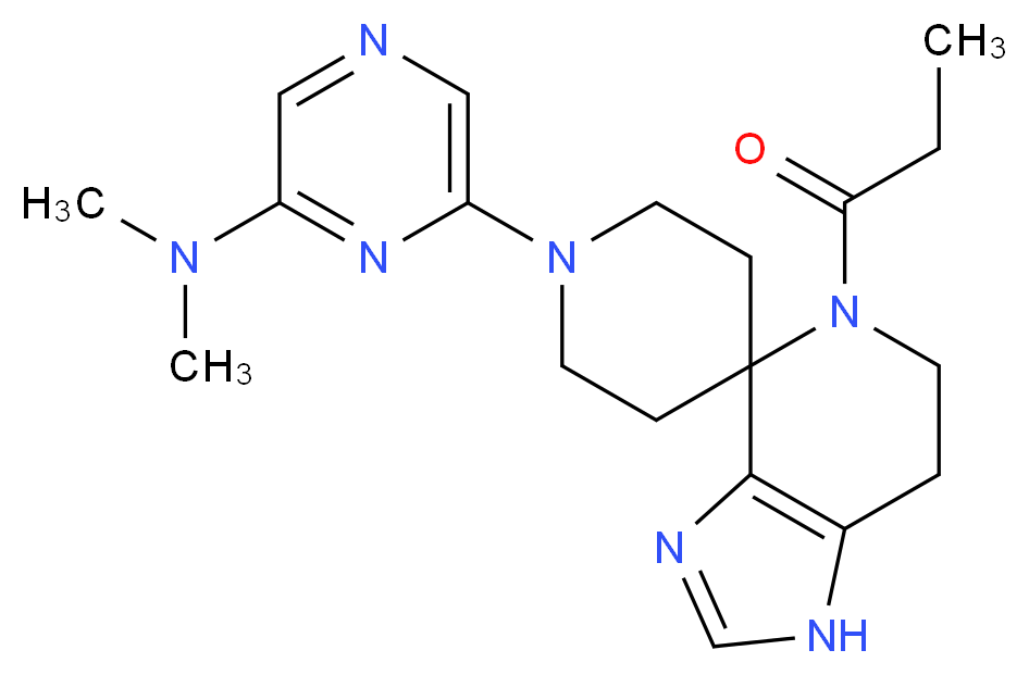 N,N-dimethyl-6-(5-propionyl-1,5,6,7-tetrahydro-1'H-spiro[imidazo[4,5-c]pyridine-4,4'-piperidin]-1'-yl)pyrazin-2-amine_Molecular_structure_CAS_)
