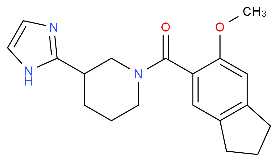 3-(1H-imidazol-2-yl)-1-[(6-methoxy-2,3-dihydro-1H-inden-5-yl)carbonyl]piperidine_Molecular_structure_CAS_)