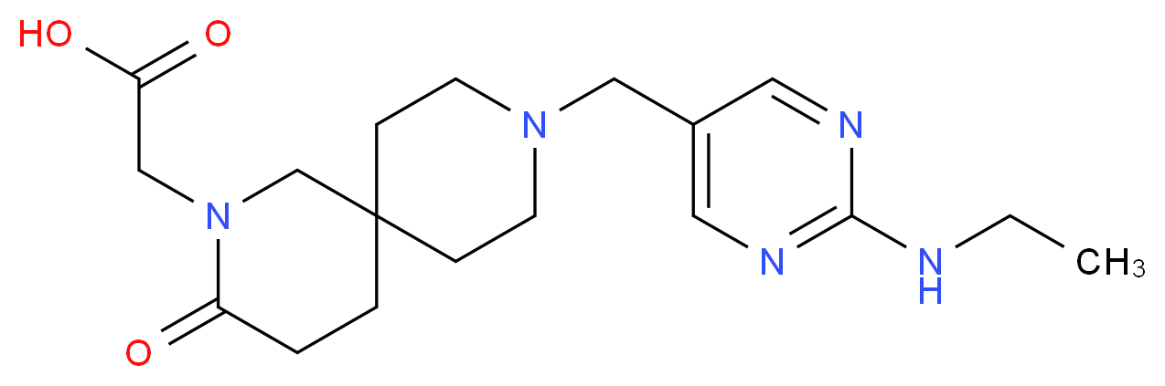 (9-{[2-(ethylamino)pyrimidin-5-yl]methyl}-3-oxo-2,9-diazaspiro[5.5]undec-2-yl)acetic acid_Molecular_structure_CAS_)