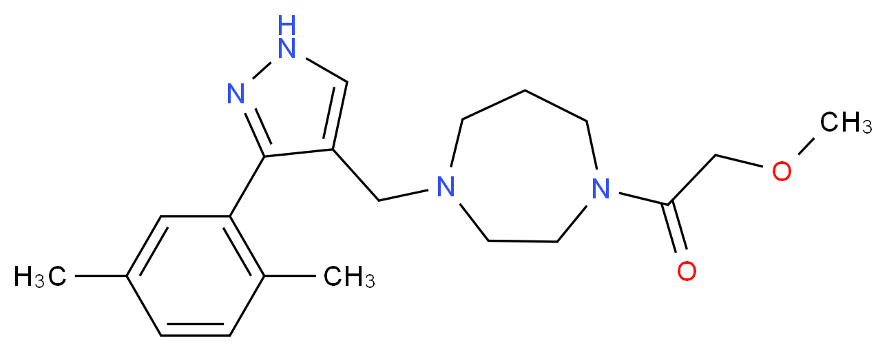 1-{[3-(2,5-dimethylphenyl)-1H-pyrazol-4-yl]methyl}-4-(methoxyacetyl)-1,4-diazepane_Molecular_structure_CAS_)