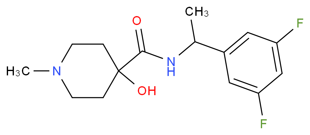 N-[1-(3,5-difluorophenyl)ethyl]-4-hydroxy-1-methylpiperidine-4-carboxamide_Molecular_structure_CAS_)