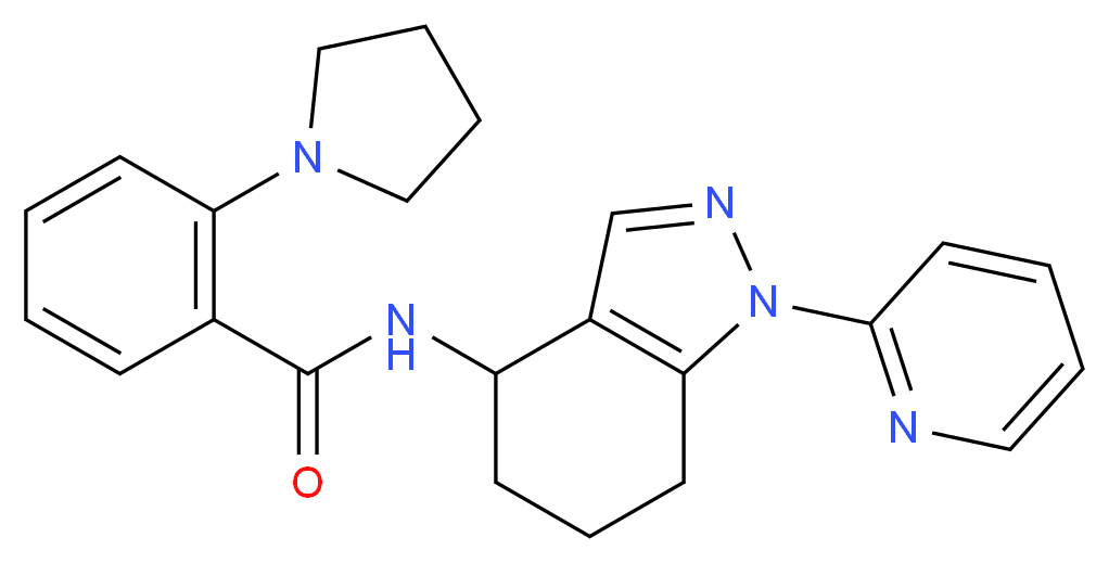 N-[1-(2-pyridinyl)-4,5,6,7-tetrahydro-1H-indazol-4-yl]-2-(1-pyrrolidinyl)benzamide_Molecular_structure_CAS_)