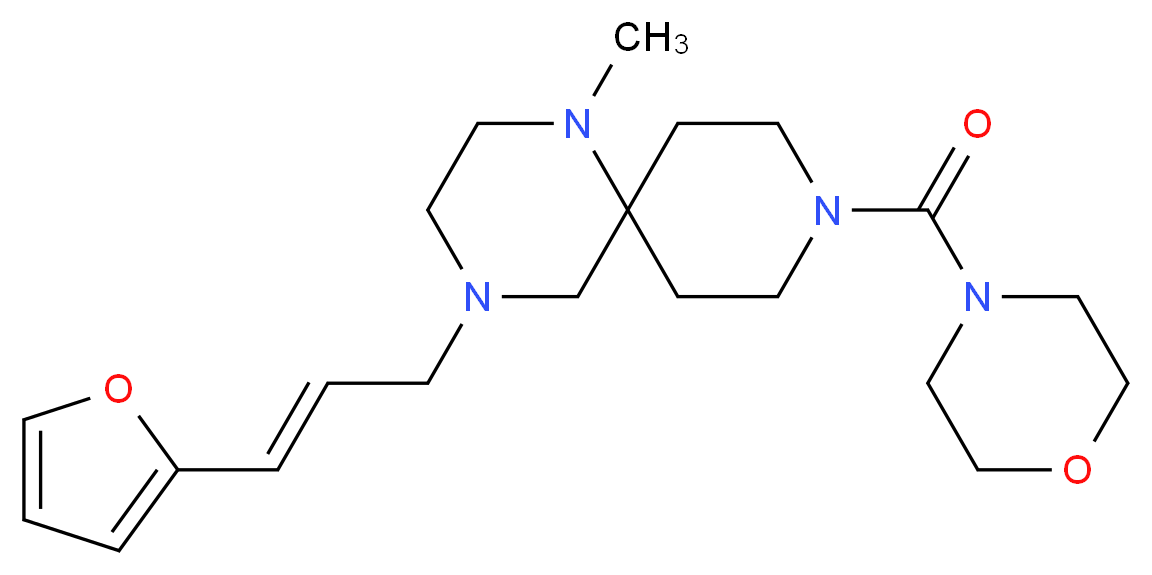 4-[(2E)-3-(2-furyl)prop-2-en-1-yl]-1-methyl-9-(morpholin-4-ylcarbonyl)-1,4,9-triazaspiro[5.5]undecane_Molecular_structure_CAS_)