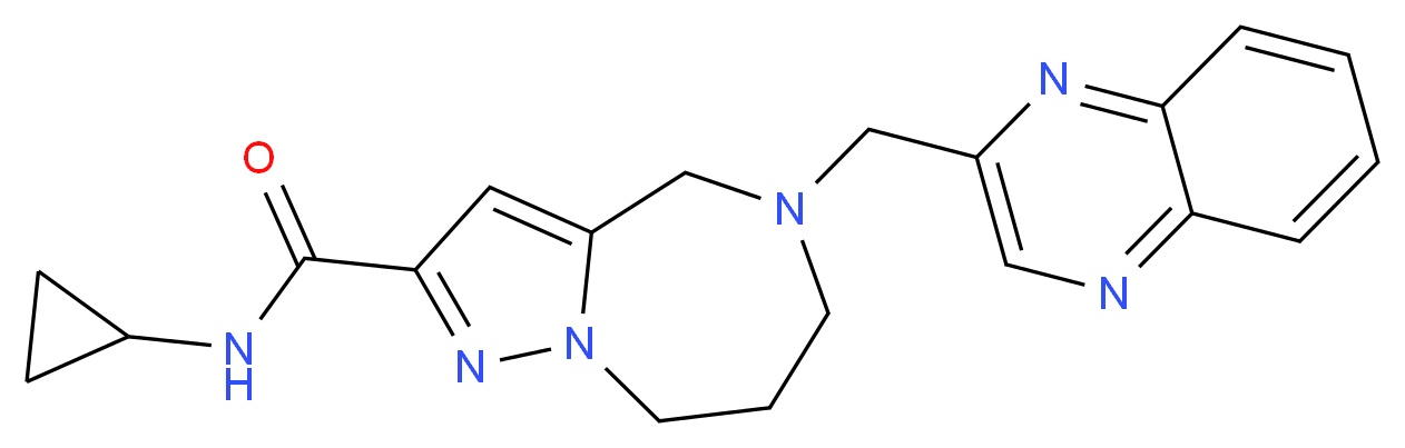 N-cyclopropyl-5-(quinoxalin-2-ylmethyl)-5,6,7,8-tetrahydro-4H-pyrazolo[1,5-a][1,4]diazepine-2-carboxamide_Molecular_structure_CAS_)