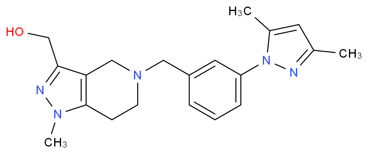 {5-[3-(3,5-dimethyl-1H-pyrazol-1-yl)benzyl]-1-methyl-4,5,6,7-tetrahydro-1H-pyrazolo[4,3-c]pyridin-3-yl}methanol_Molecular_structure_CAS_)